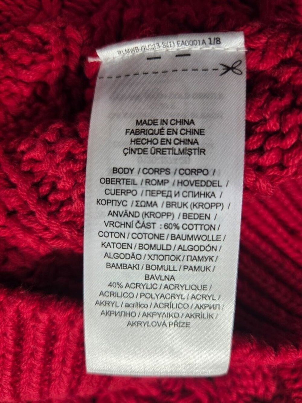 Lauren Ralph Lauren Cable-Knit Cotton-Blend Sweater - Festive Red - Picture 4 of 8